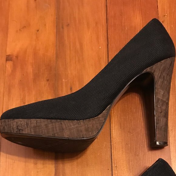 Nine West Black Cork Heels 10M - Picture 7 of 8